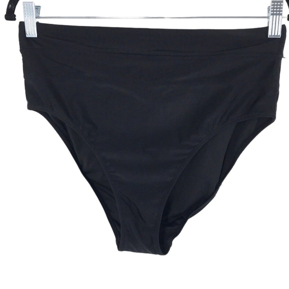 Black Full Coverage Hight Waist  Bikini Bottom Size L Coppersuit New - Picture 3 of 10